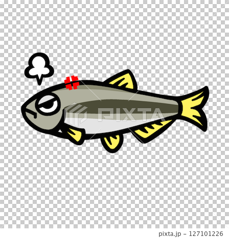 シンプルな怒るカワムツのイラスト 127101226