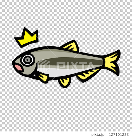 A simple illustration of a surprised chum fish 127101228
