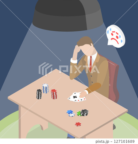 3D Isometric Flat Vector Illustration of Addiction to Casino Entertainment, Gambling, Understanding The Risks And Consequences 3D Isometric Flat Vector Illustration of Addiction to Casino Entertainment, Gambling, Understanding The Risks And Consequences 127101689