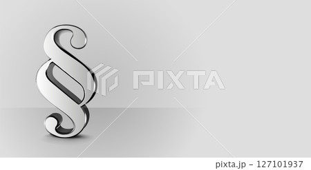 Shiny Silver Paragraph Symbol on Gray Background. Vector 127101937