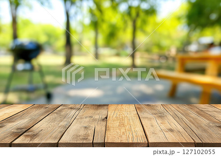 Summer time party in backyard garden 127102055