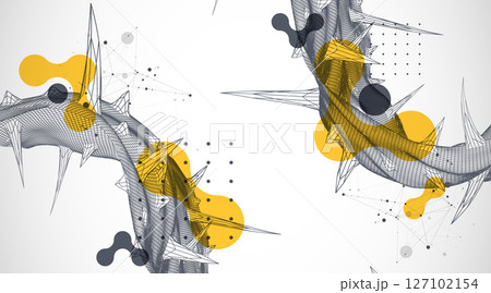 Wireframe science background with plexus effect. Futuristic vector illustration. Wireframe science background with plexus effect. Futuristic vector illustration. 127102154