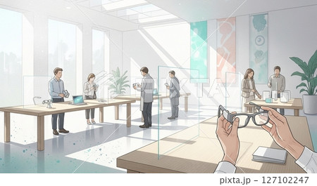 新型スマートグラス体験ブースの様子 新型スマートグラス体験ブースの様子 127102247