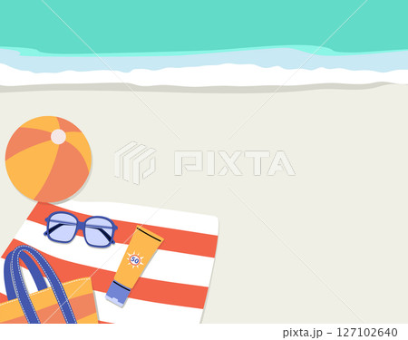 Beach EssentialsTowel and Accessories Cartoon Beach EssentialsTowel and Accessories Cartoon 127102640