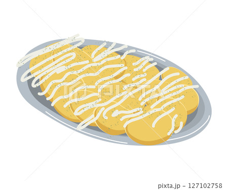 Vector Illustration Of Patatas Bravas with Allioli Spanish Food Cartoon Vector Illustration Of Patatas Bravas with Allioli Spanish Food Cartoon 127102758