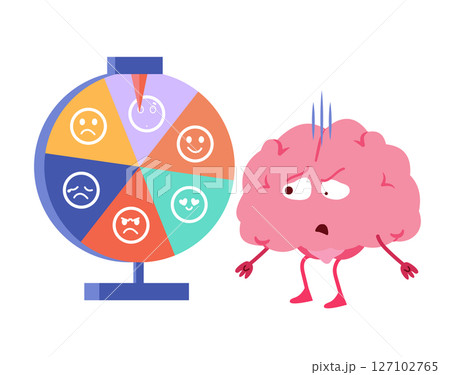 Brain with Emotion Wheel Mood Decision Cartoon Vector Illustration Brain with Emotion Wheel Mood Decision Cartoon Vector Illustration 127102765
