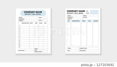 Printable receipt form templates for billing and financial organization Printable receipt form templates for billing and financial organization 127103692