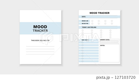 Mood tracker form template for daily emotional and energy level monitoring Mood tracker form template for daily emotional and energy level monitoring 127103720