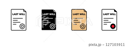 Icon of last will document: simple, modern designs in multiple colors and styles Icon of last will document: simple, modern designs in multiple colors and styles 127103911