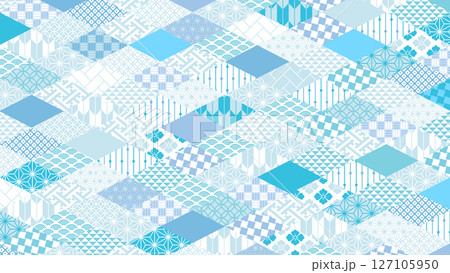 夏の季節の涼しい和柄背景イラスト 夏の季節の涼しい和柄背景イラスト 127105950
