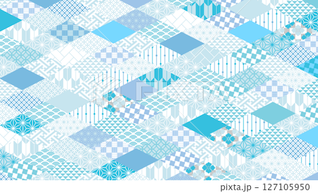Cool Japanese pattern background illustration for the summer season 127105950