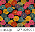 レトロポップな花柄のイラスト　和風　 127106004