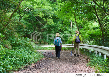 ハイキング　トレッキング　シニア　散歩　登山 127106688