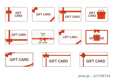 リボン付きギフトカードデザインセット 127106728