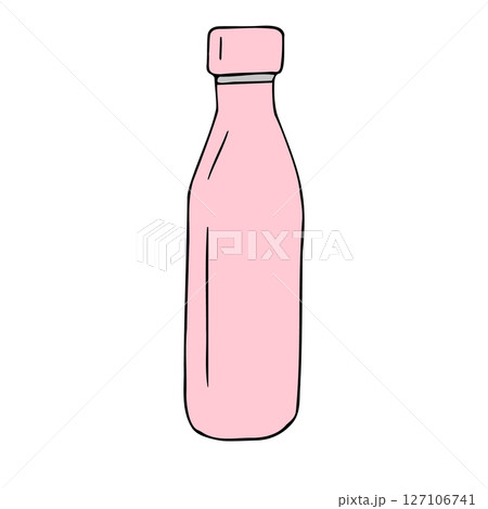 Vector hand drawn colored thermo bottle 127106741