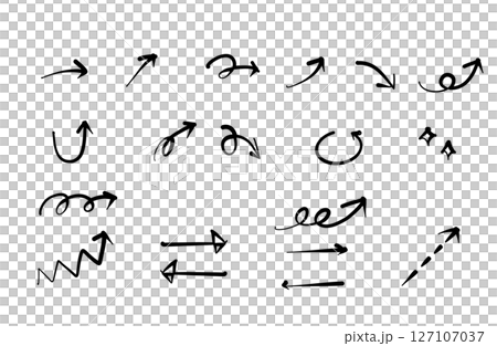 簡單的手繪箭頭素材 127107037