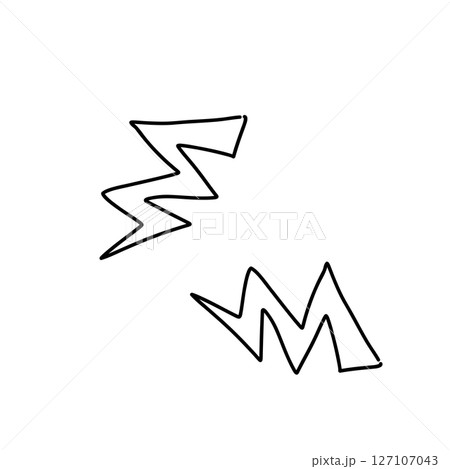 雷マーク（手書き風） 127107043