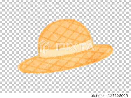 Cute straw hat illustration 127108006