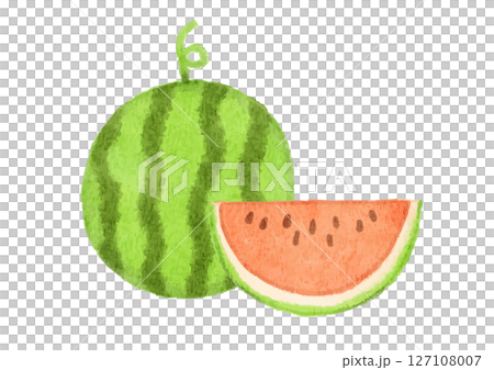 可愛的西瓜插畫 127108007