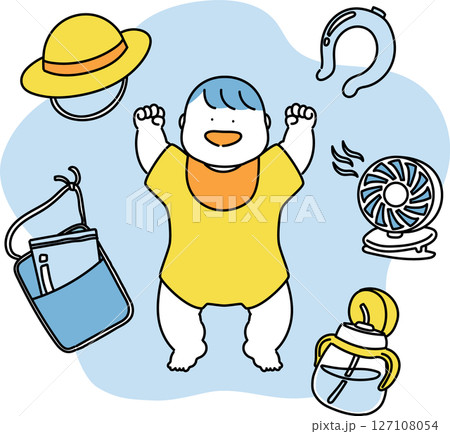 赤ちゃんの暑さ対策セット_夏色 127108054