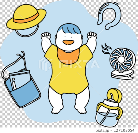 赤ちゃんの暑さ対策セット_夏色 127108054