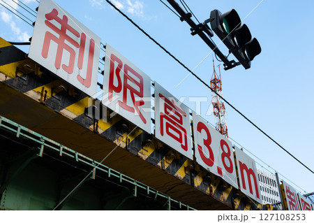 鉄道桁橋 ガード下の制限高 a-1 鉄道桁橋 ガード下の制限高 a-1 127108253