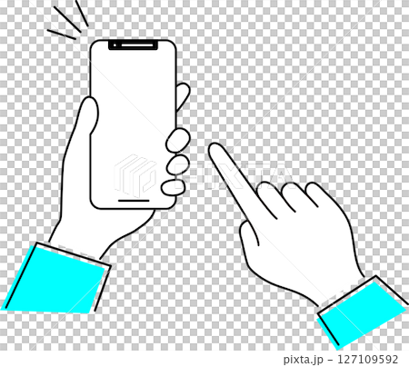 スマートフォンの画面を指で操作する スマートフォンの画面を指で操作する 127109592