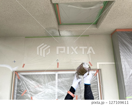 天井にリシン吹付塗装 天井にリシン吹付塗装 127109611