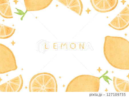 かわいい手描きのレモンの背景イラスト 127109735