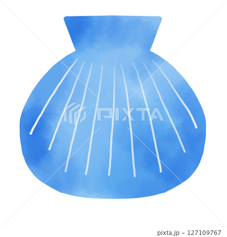 水彩タッチの青い貝殻　シンプルイラスト 127109767