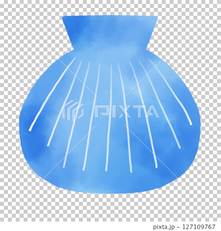 Simple illustration of a blue seashell with a watercolor touch Simple illustration of a blue seashell with a watercolor touch 127109767