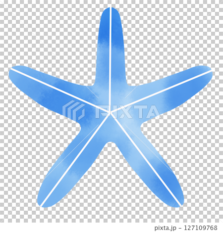 A simple illustration of a blue starfish in watercolor style A simple illustration of a blue starfish in watercolor style 127109768