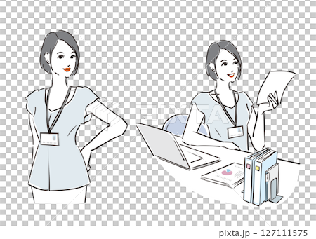 ボブヘアのかっこいいビジネスウーマン 127111575