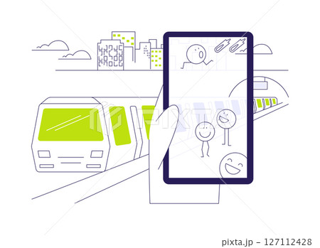 AR in entertainment abstract concept vector illustration. AR in entertainment abstract concept vector illustration. 127112428