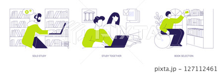 Library isolated cartoon vector illustrations se Library isolated cartoon vector illustrations se 127112461