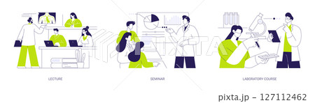 Medical college classes isolated cartoon vector illustrations se 127112462
