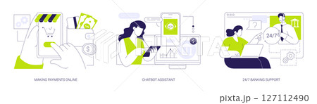 Online banking services isolated cartoon vector illustrations se 127112490