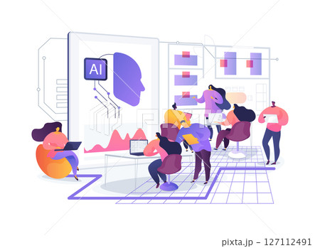 Augmented Reality Office Navigation abstract concept vector illustration. 127112491