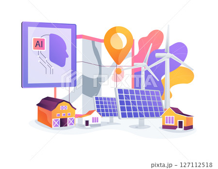 Renewable Energy for Remote Villages abstract concept vector illustration. 127112518