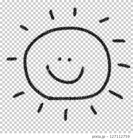 Sun Illustration Icon Cute Hand-drawn Black Bright and smiling design Sun Illustration Icon Cute Hand-drawn Black Bright and smiling design 127112759