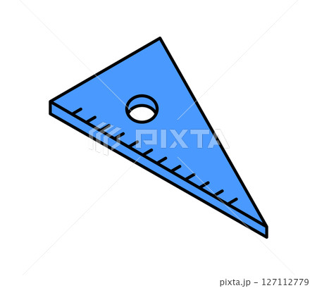 シンプルな三角定規のイラスト　ベクター 127112779