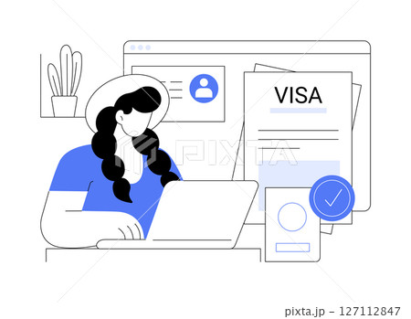 Visa application isolated cartoon vector illustrations. 127112847