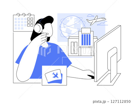 Contact travel agent isolated cartoon vector illustrations. Contact travel agent isolated cartoon vector illustrations. 127112850