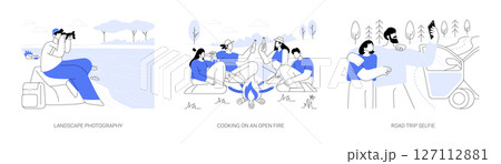 Holiday activities isolated cartoon vector illustrations se 127112881