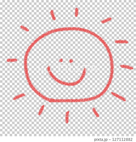 おひさま 太陽 イラスト素材 アイコン かわいい 手描き 赤 明るく笑顔になるデザイン おひさま 太陽 イラスト素材 アイコン かわいい 手描き 赤 明るく笑顔になるデザイン 127112882