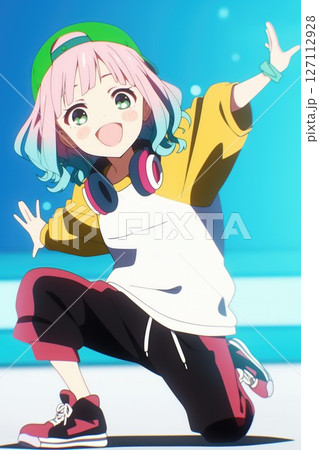 ブレイキンを楽しむ女の子 127112928