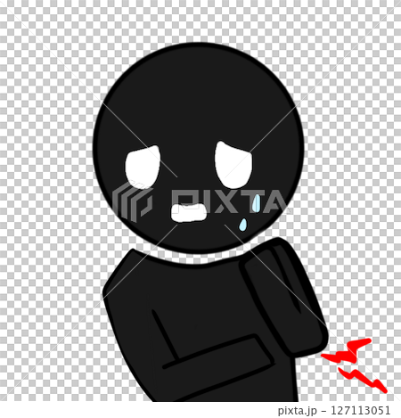 Simple pictogram elbow pain soreness feeling unwell shadow silhouette figure 127113051