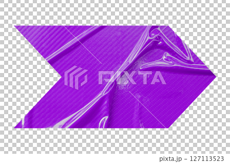 Purple crumpled paper arrow isolated on transparent background 127113523