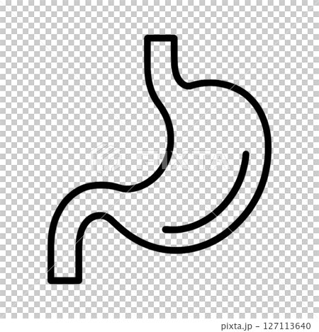 胃の線画アイコン、イラスト、医療、背景なし、シンプル、素材 127113640