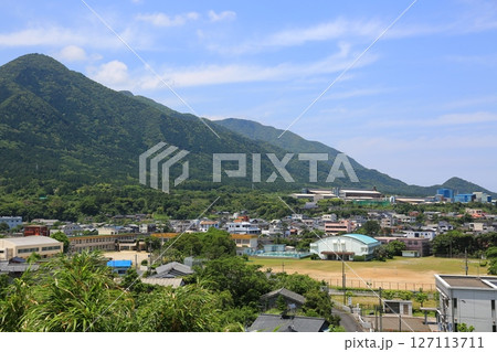 屋久島宮之浦の町並みの標準画角 127113711